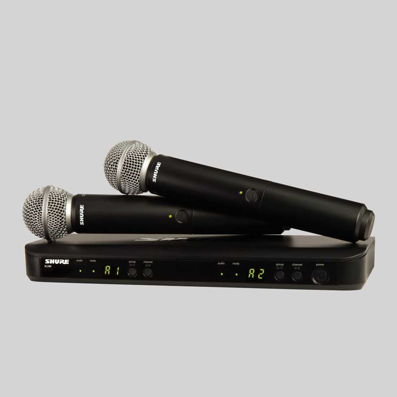 美国SHURE/舒尔 BLX288/SM58 一托二无线话筒 双手持无线话筒 舞台无线话筒 KTV无线话筒产品图片
