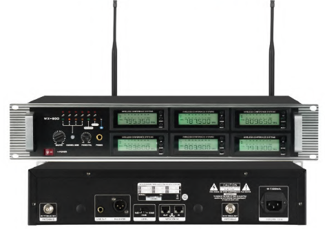 无线会议主机（一个主机六个话筒接收器）产品图片