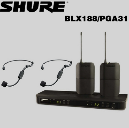 Shure/舒尔 BLX188/PGA31 一拖二 无线头戴话筒 无线话筒产品图片