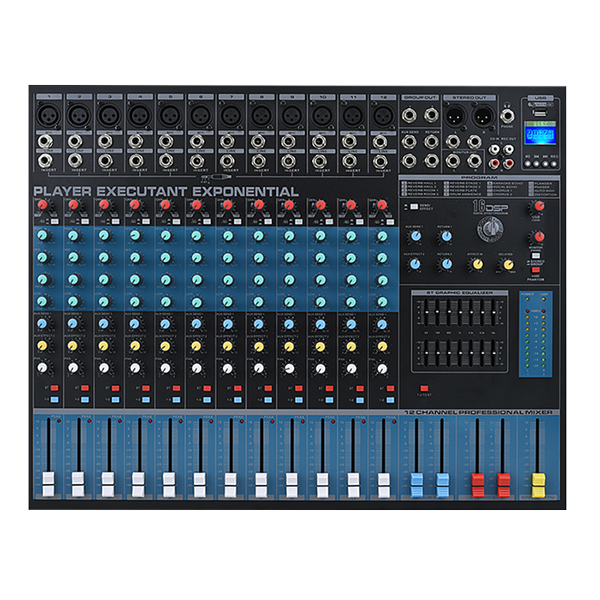美音聲光 EAX1208 數模調音臺 12路輸入 藍牙U盤播放 內置數字效果 臺面式產品圖片
