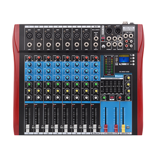 美音声光 MM-ES802 超薄型数模调音台｜内置数字效果器产品图