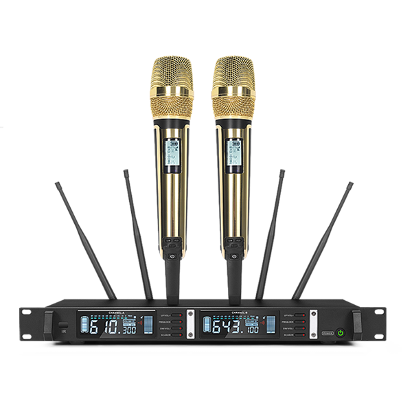 美音聲光 M320-H 雙通道U段無(wú)線手持話筒（黑色/金色/香檳金）產(chǎn)品圖片