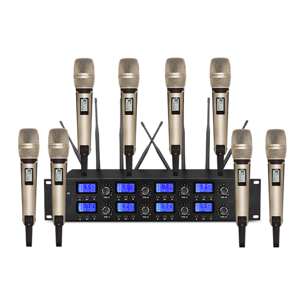 美音声光 SH8800系列 一拖八 9000手持无线话筒产品图