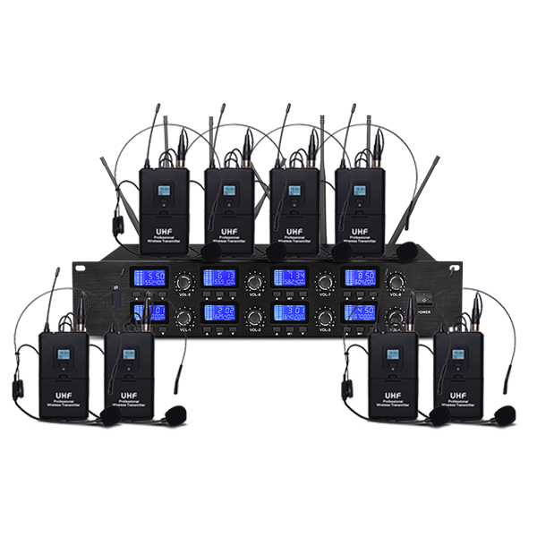 美音聲光 SH8800系列 一拖八 腰包頭戴無(wú)線話筒產(chǎn)品圖片