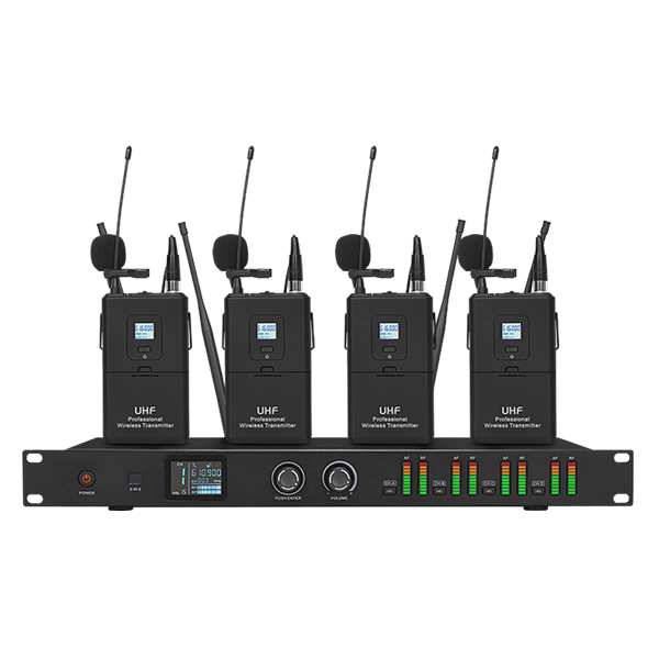 美音聲光 M86系列 一拖四腰包領夾無線話筒系統 UHF會議舞臺麥克風套裝產品圖