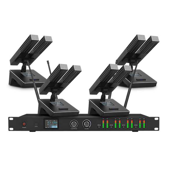 美音聲光 M86系列 一拖四雙方桿會(huì)議無(wú)線話筒系統(tǒng) UHF會(huì)議桌面麥克風(fēng)套裝產(chǎn)品圖