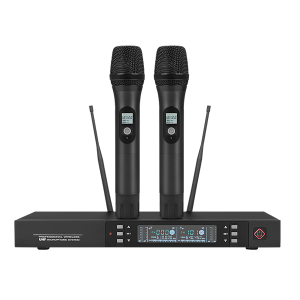 美音聲光 K38 系列 U段無線手持麥克風（黃金/黑色，一拖二主流配置）產品圖片