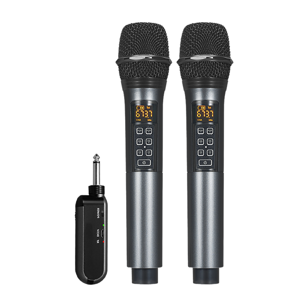 美音聲光 Q60 無線手持麥克風套裝（一拖二·6.5mm接收器）｜U段50頻道·雙人同步·專業大插頭直連調音臺產品圖片