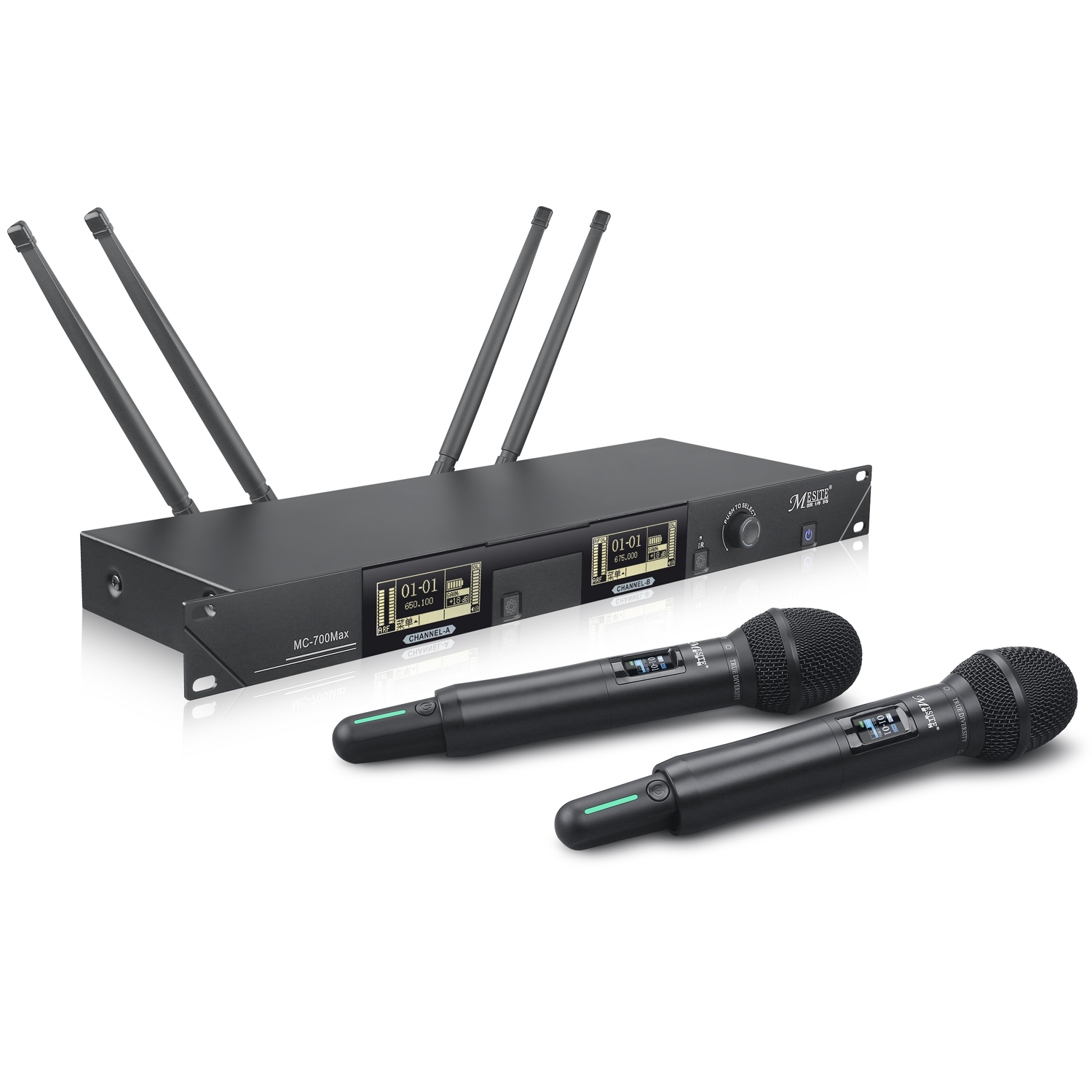 咪诗特真分集远距离无线一拖二话筒产品图片