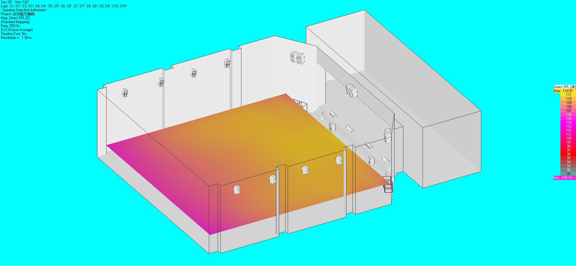 音響布局及聲場模擬圖11