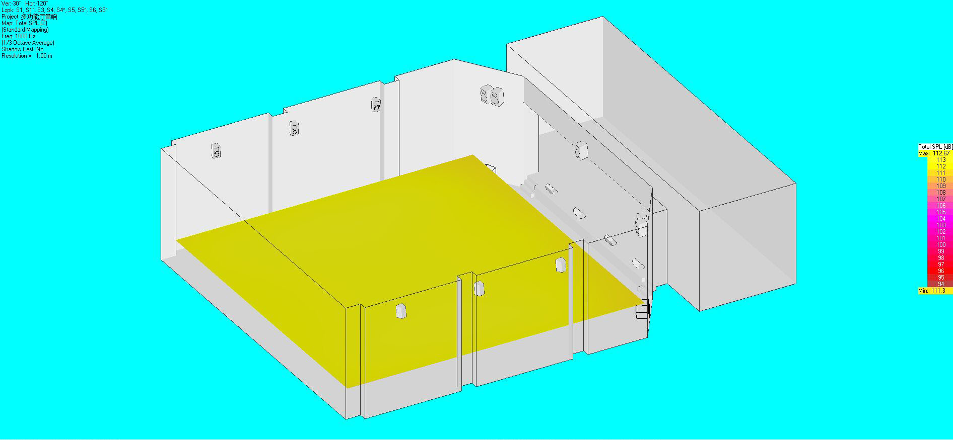 音響布局及聲場(chǎng)模擬圖16