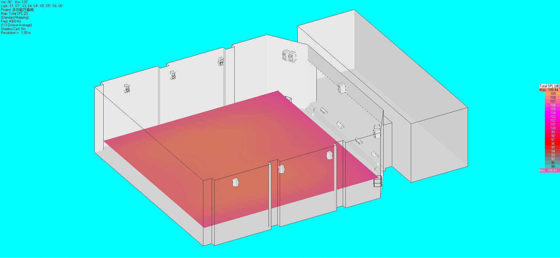 音響布局及聲場(chǎng)模擬圖22