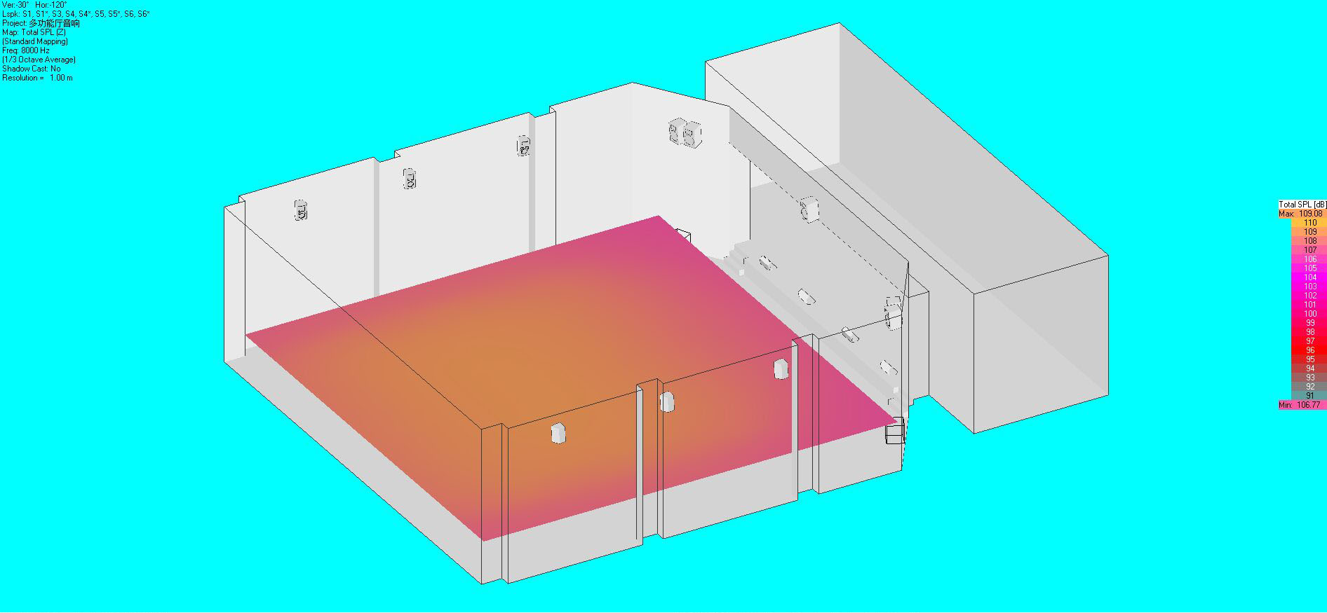 音響布局及聲場(chǎng)模擬圖25