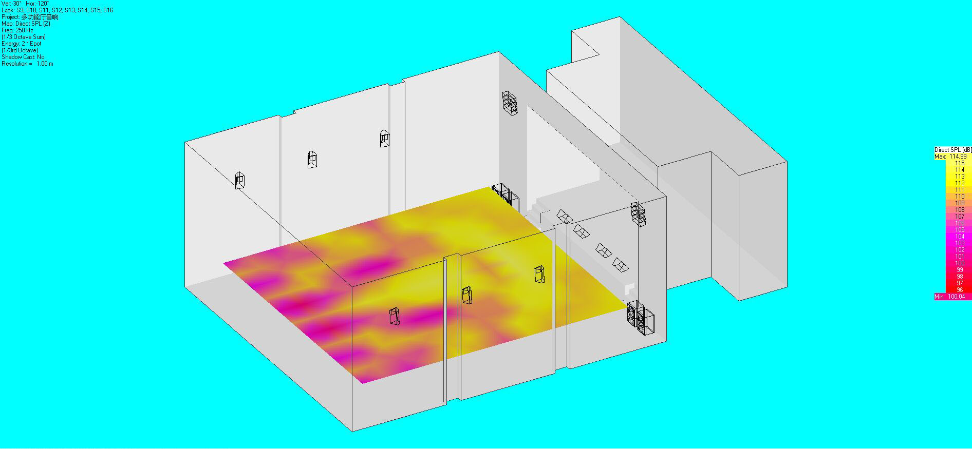 音響布局及聲場(chǎng)模擬圖11