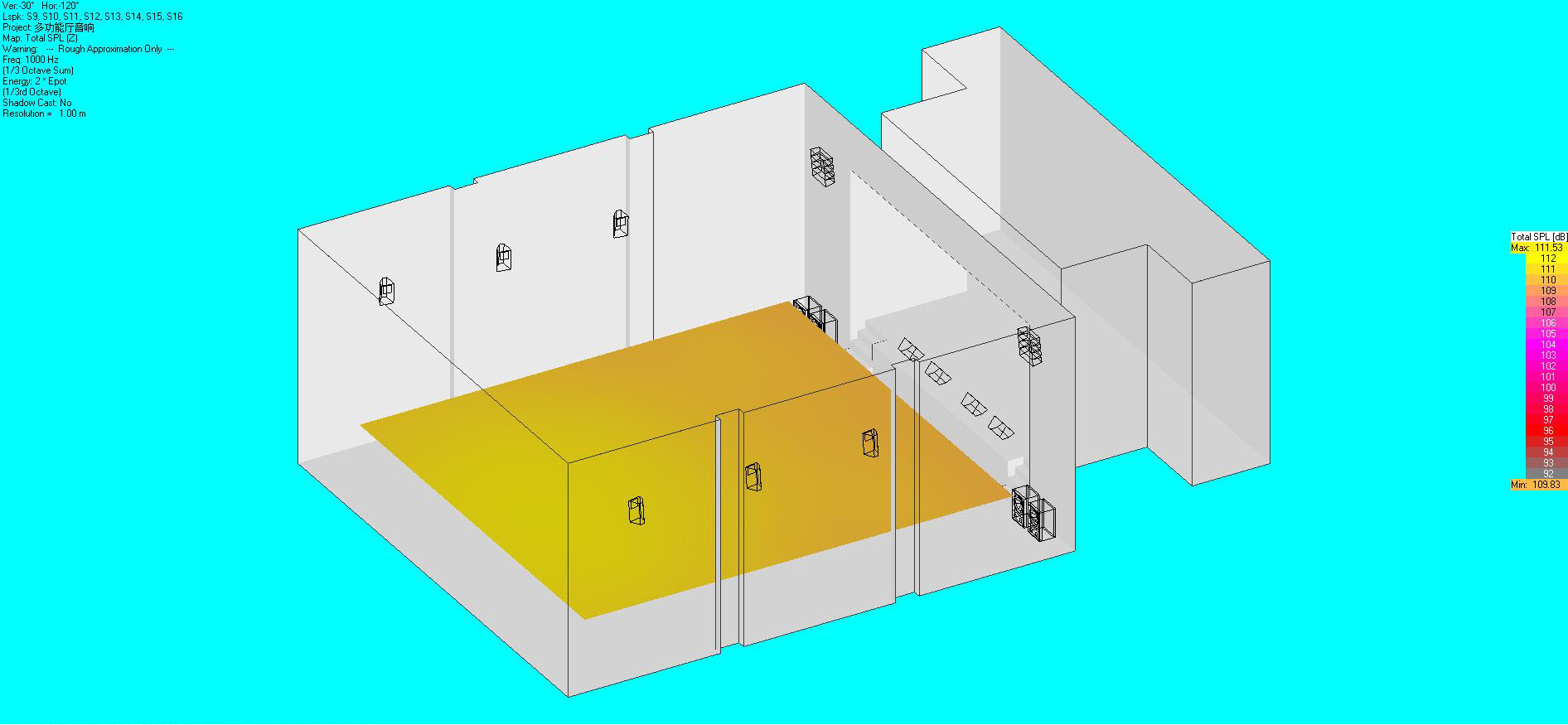 音響布局及聲場(chǎng)模擬圖16