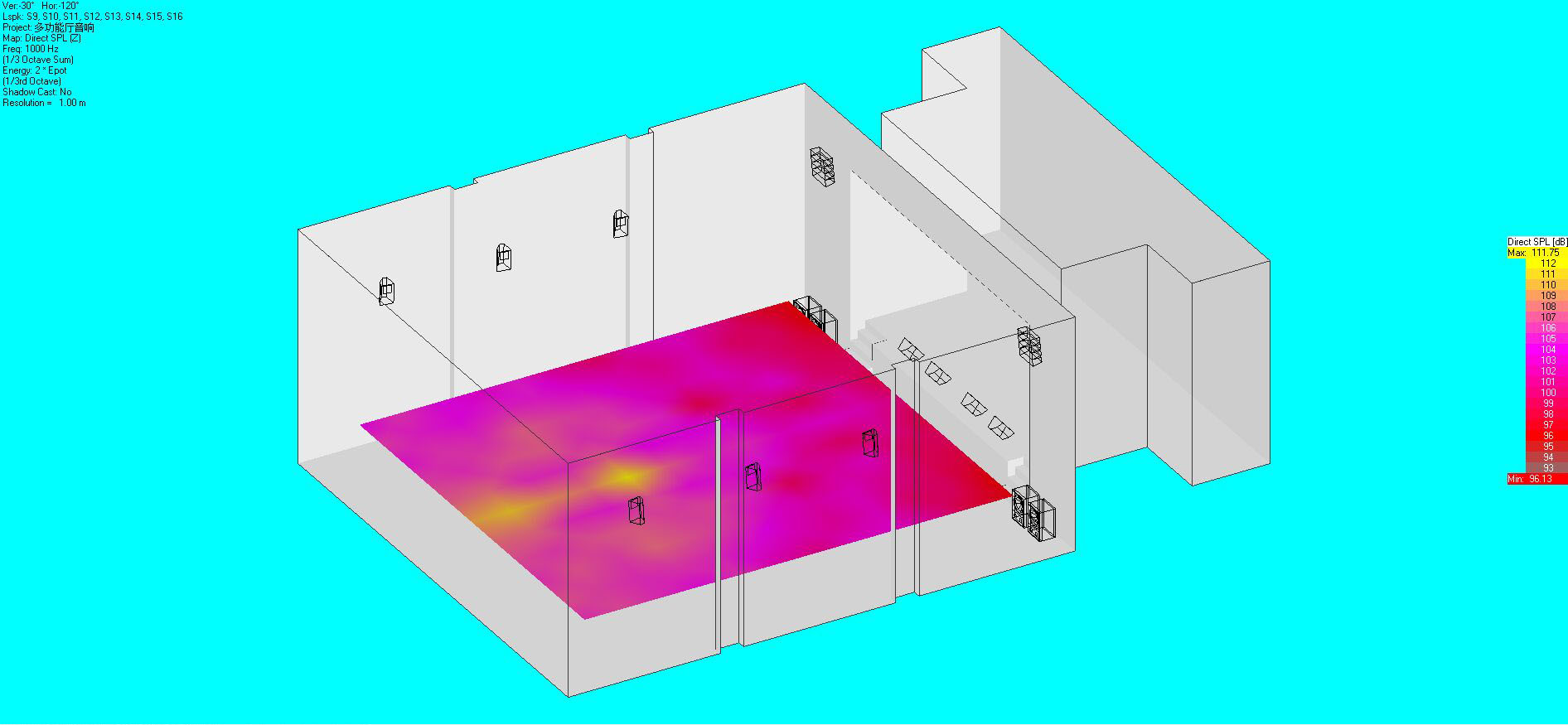 音響布局及聲場(chǎng)模擬圖17