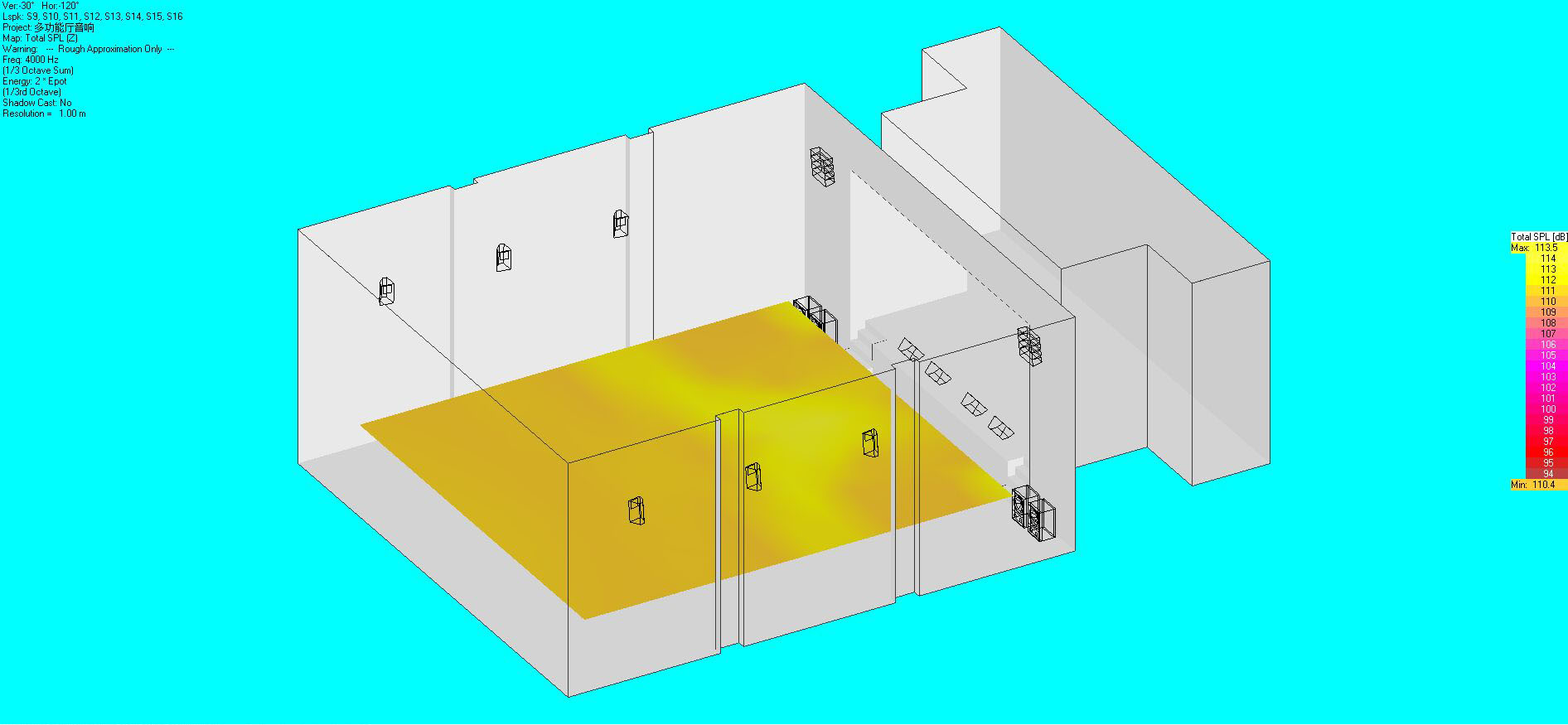音響布局及聲場(chǎng)模擬圖22