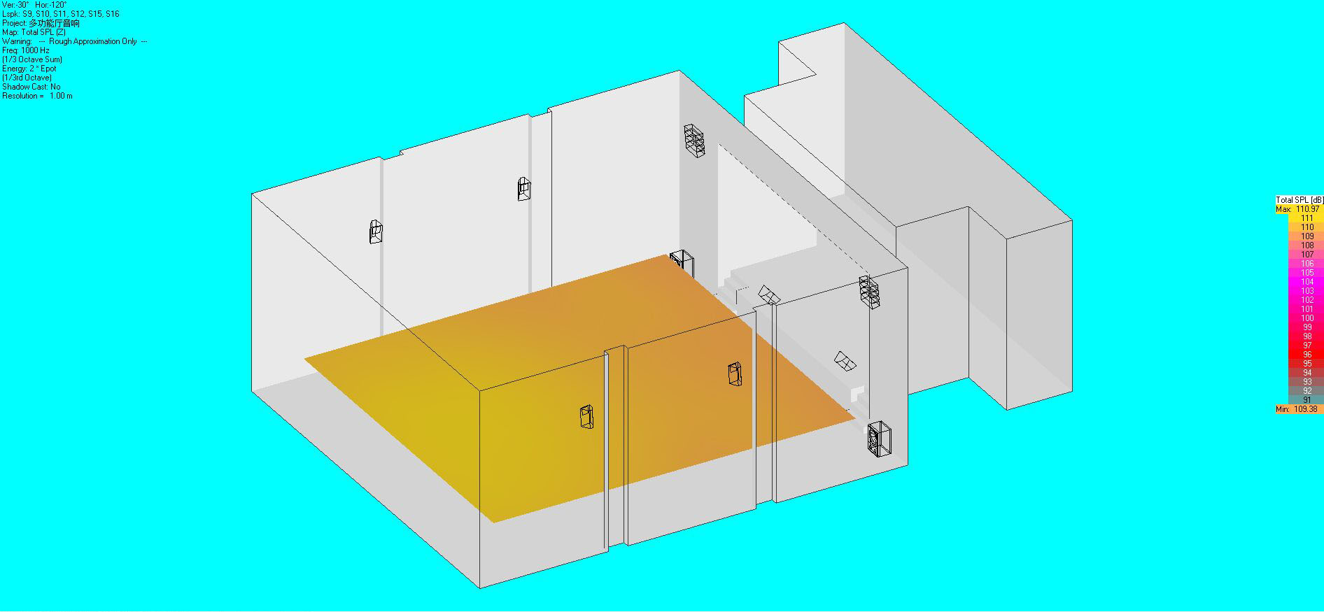 音響布局及聲場(chǎng)模擬圖16