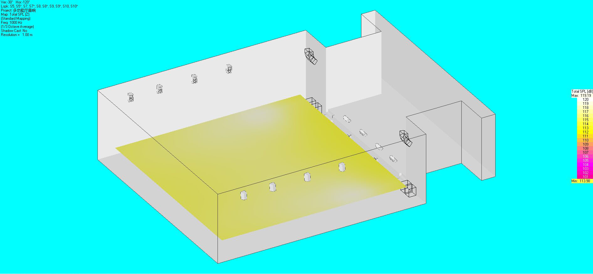音響布局及聲場模擬圖16