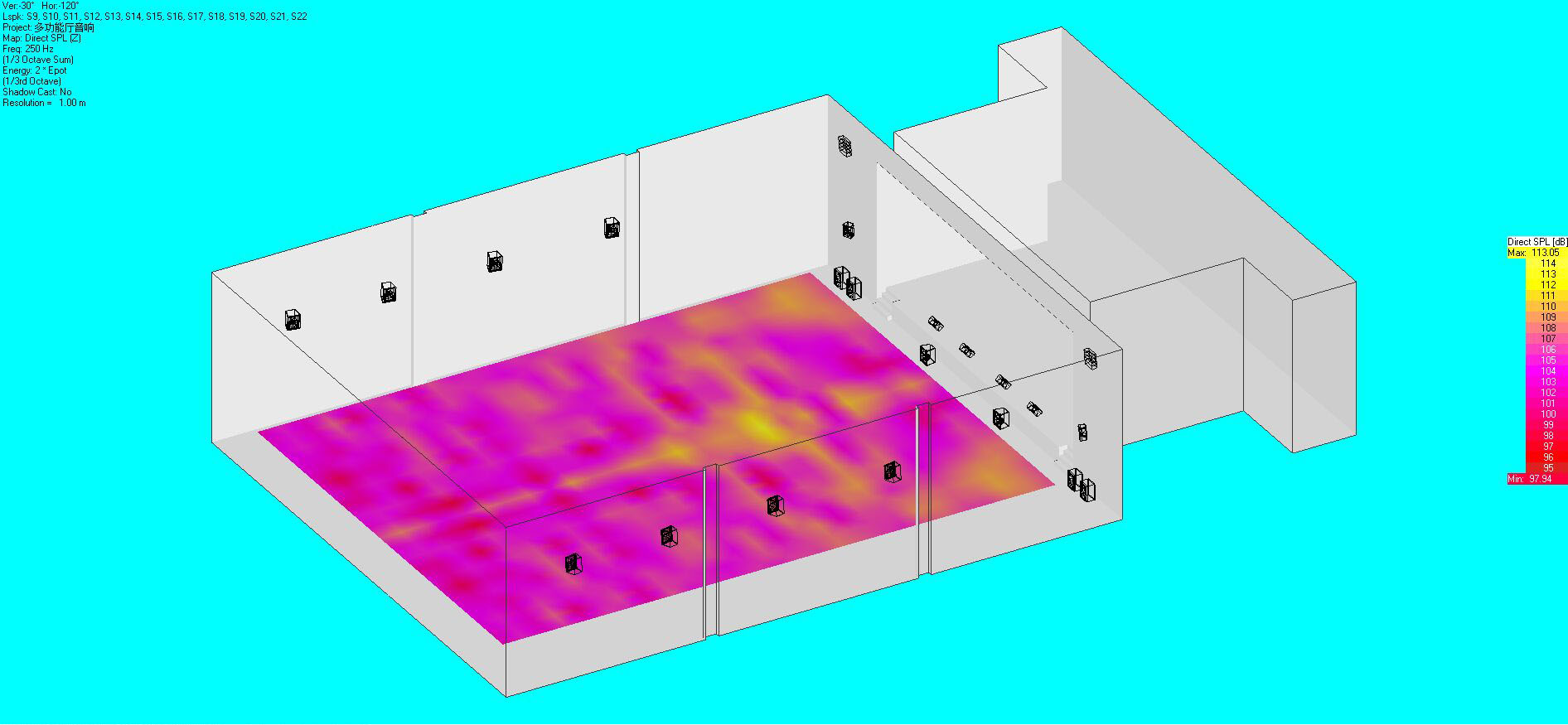 音響布局及聲場模擬圖11