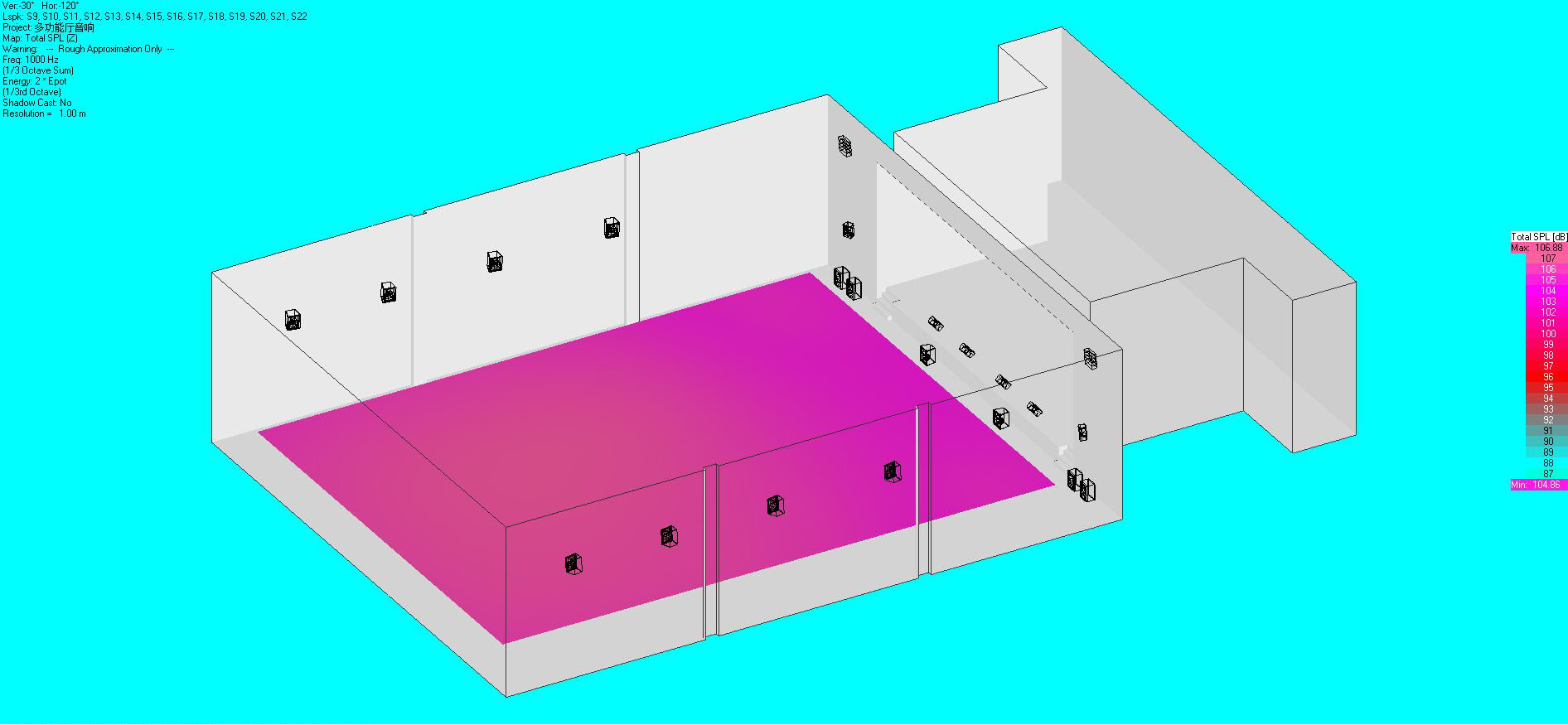 音響布局及聲場模擬圖16