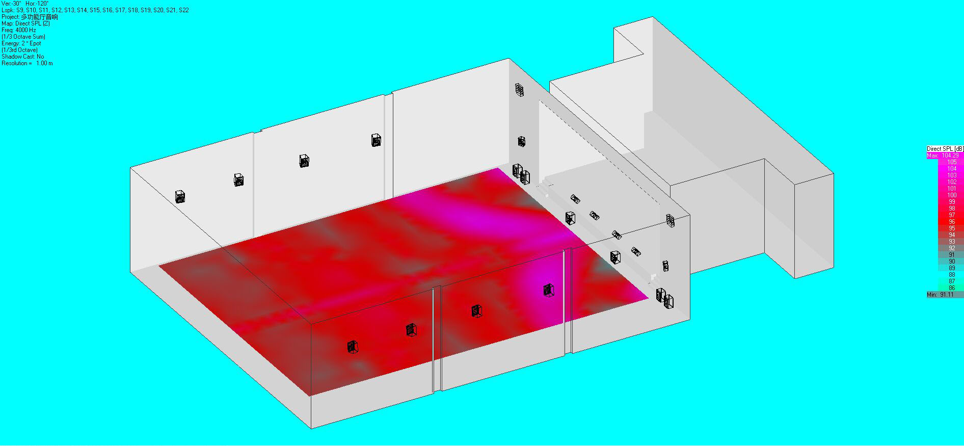 音響布局及聲場模擬圖23