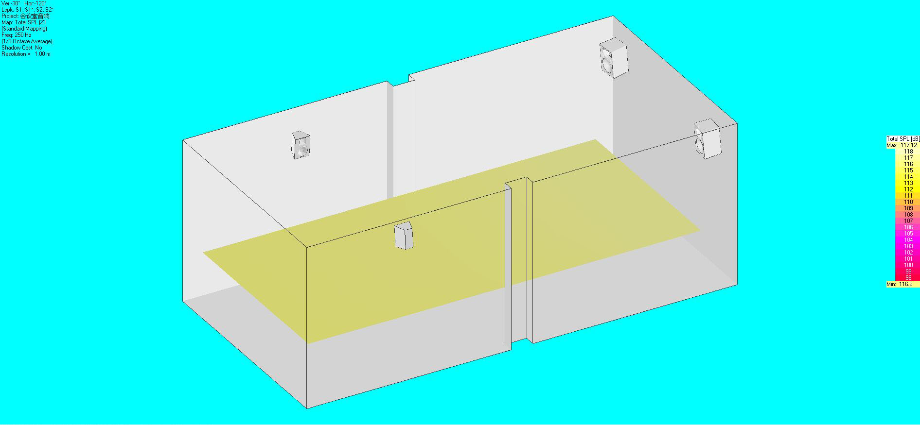 音響布局及聲場(chǎng)模擬圖10