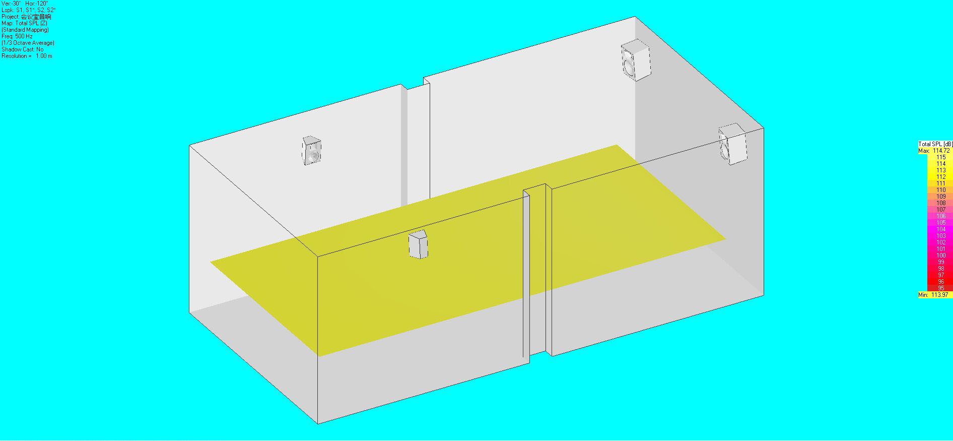 音響布局及聲場(chǎng)模擬圖13