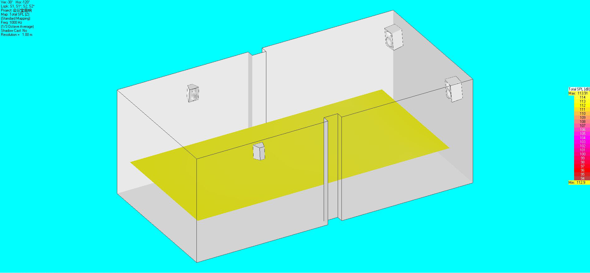 音響布局及聲場(chǎng)模擬圖16