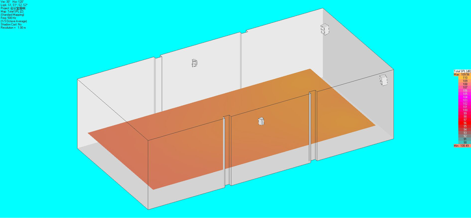 音響布局及聲場模擬圖13