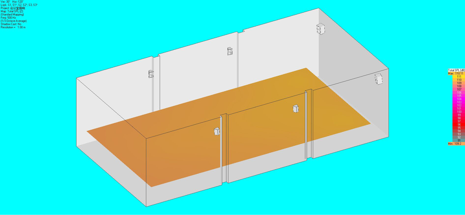 音響布局及聲場模擬圖13