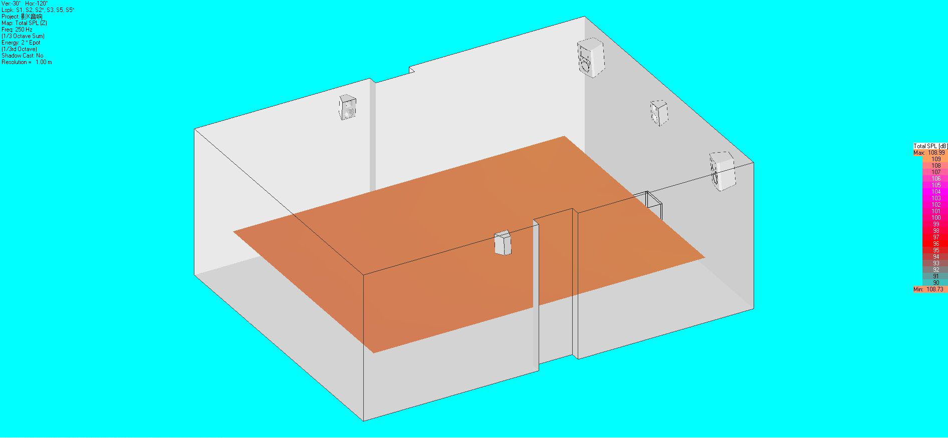 音響布局及聲場(chǎng)模擬圖10