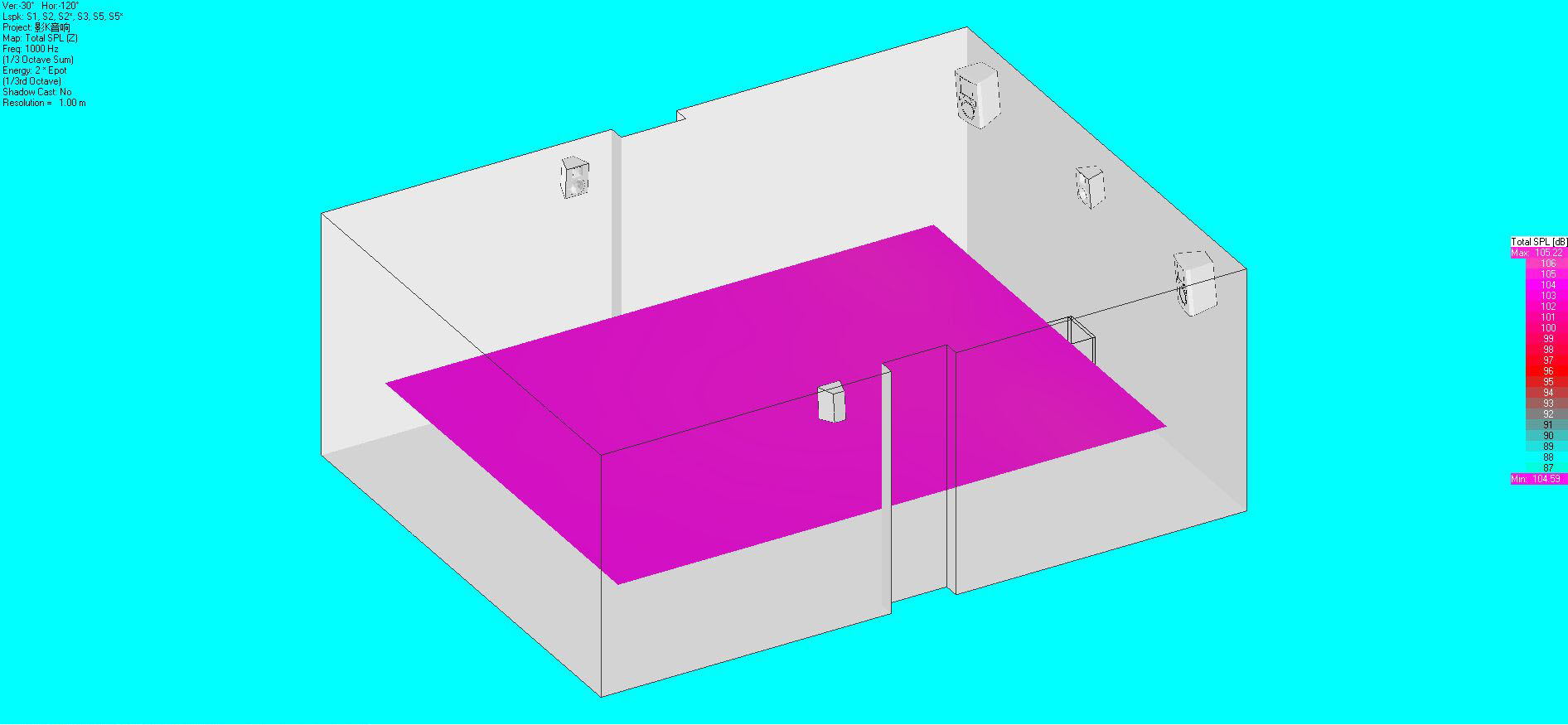 音響布局及聲場(chǎng)模擬圖16