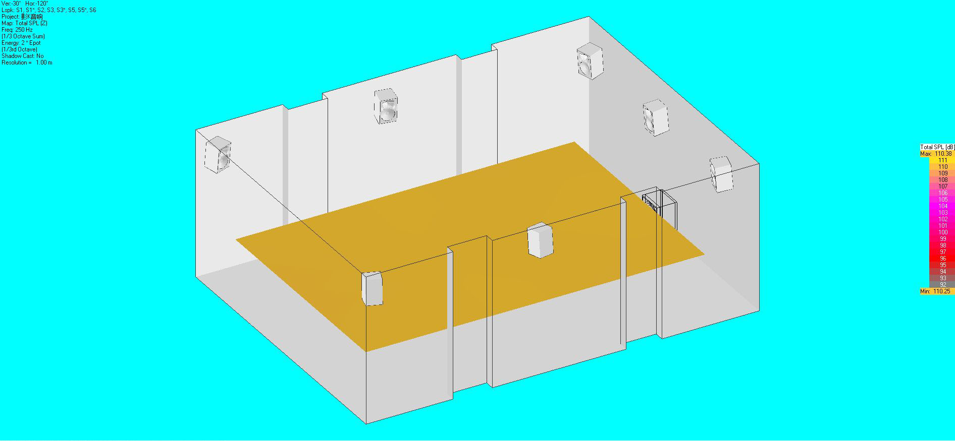 音響布局及聲場模擬圖10