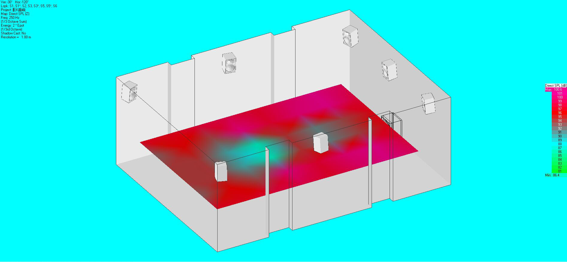 音響布局及聲場模擬圖11