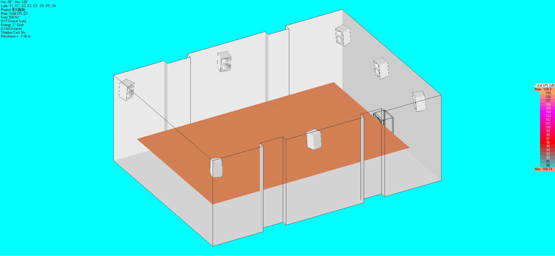 音響布局及聲場模擬圖13