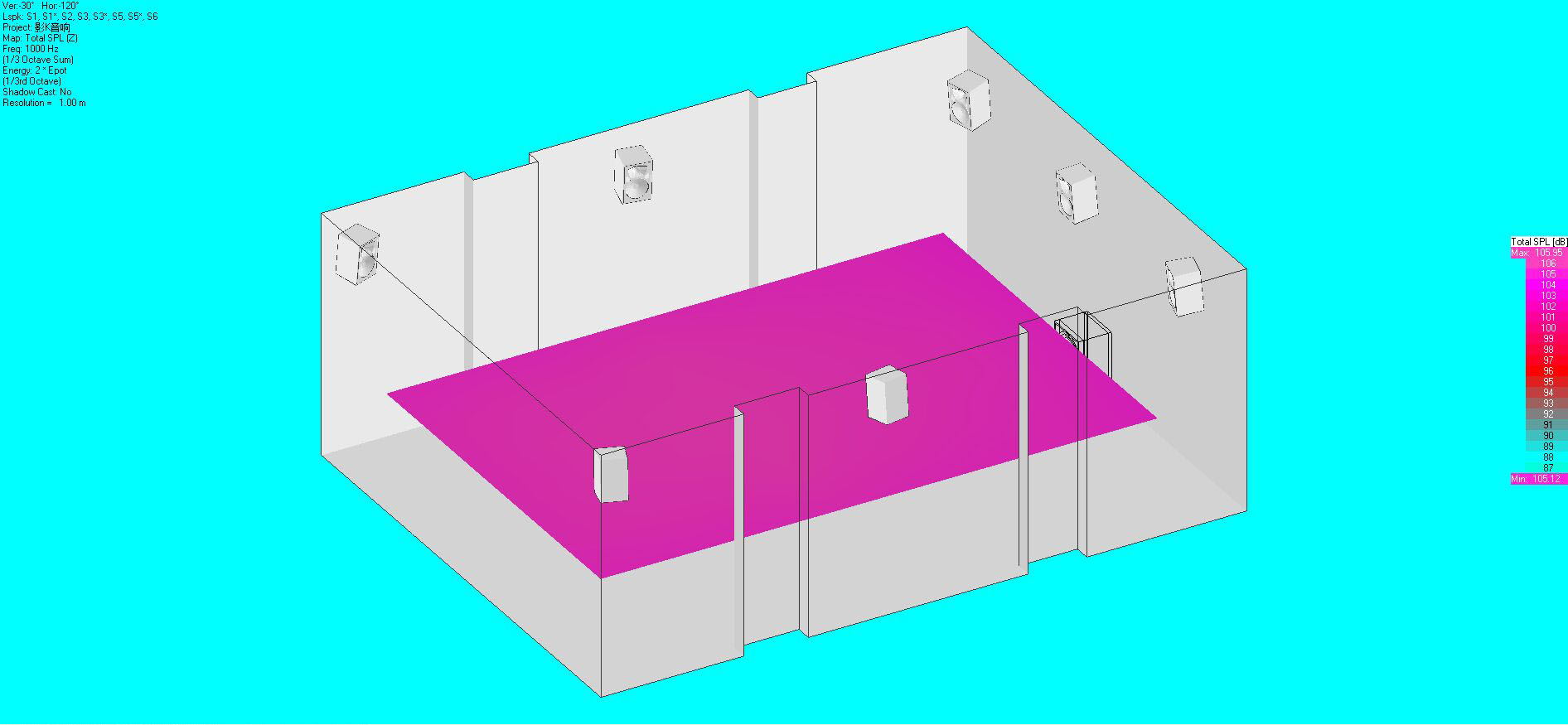 音響布局及聲場模擬圖16