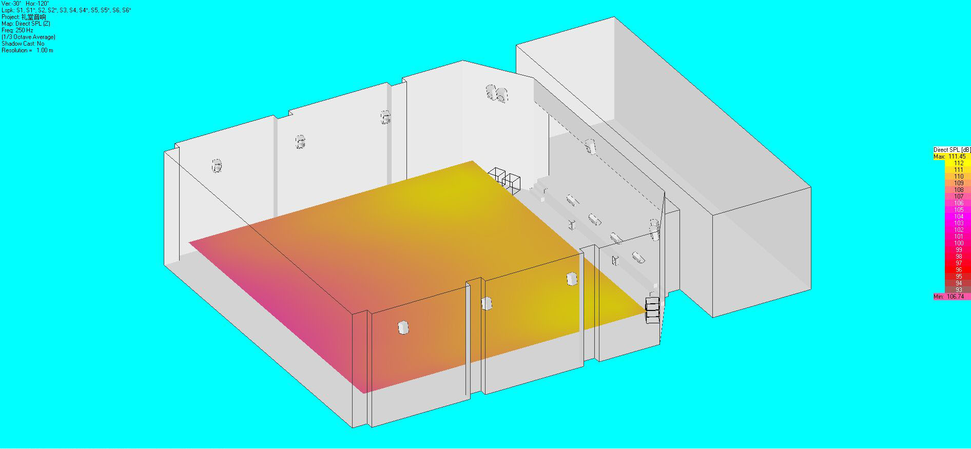 音響布局及聲場模擬圖11