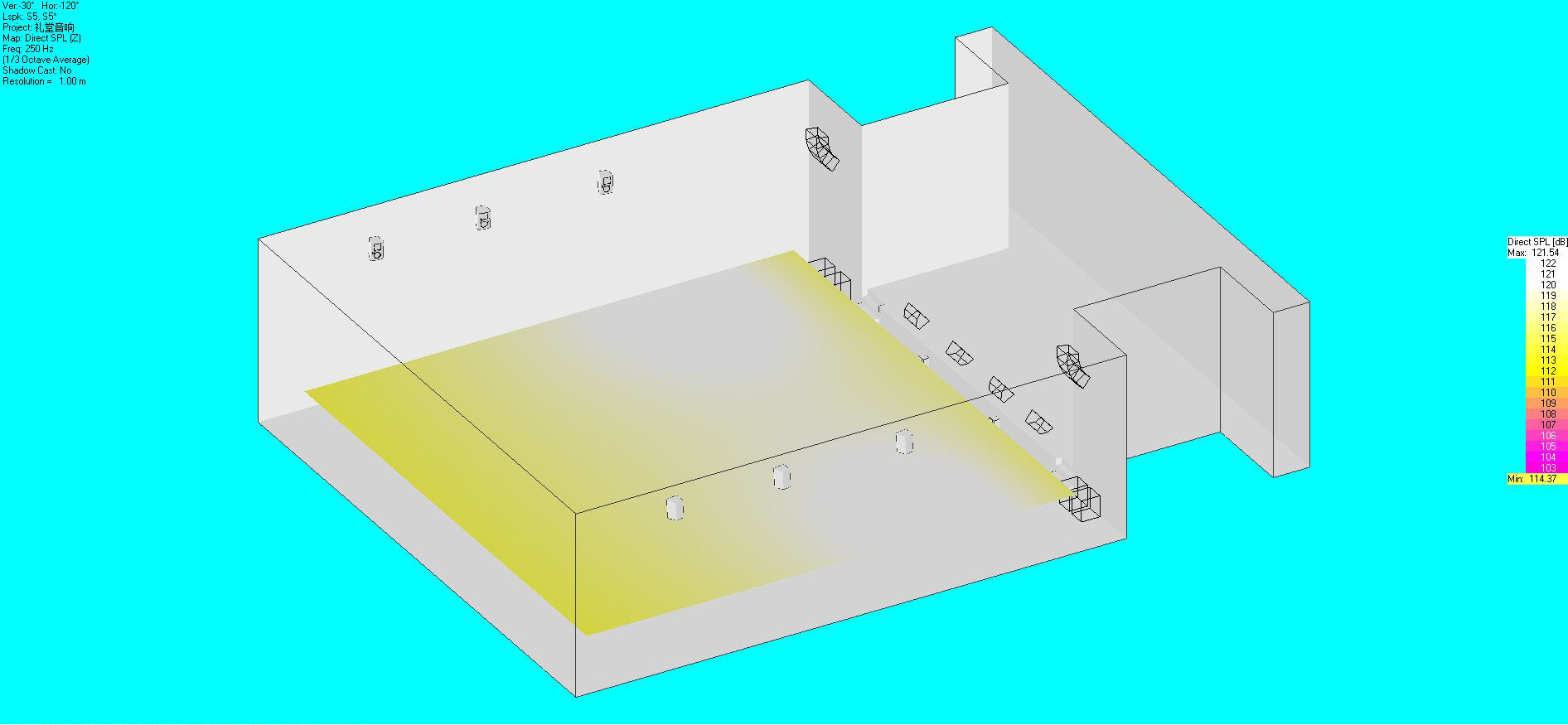 音響布局及聲場(chǎng)模擬圖11