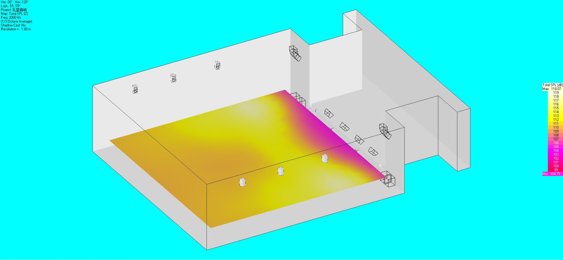 音響布局及聲場(chǎng)模擬圖19