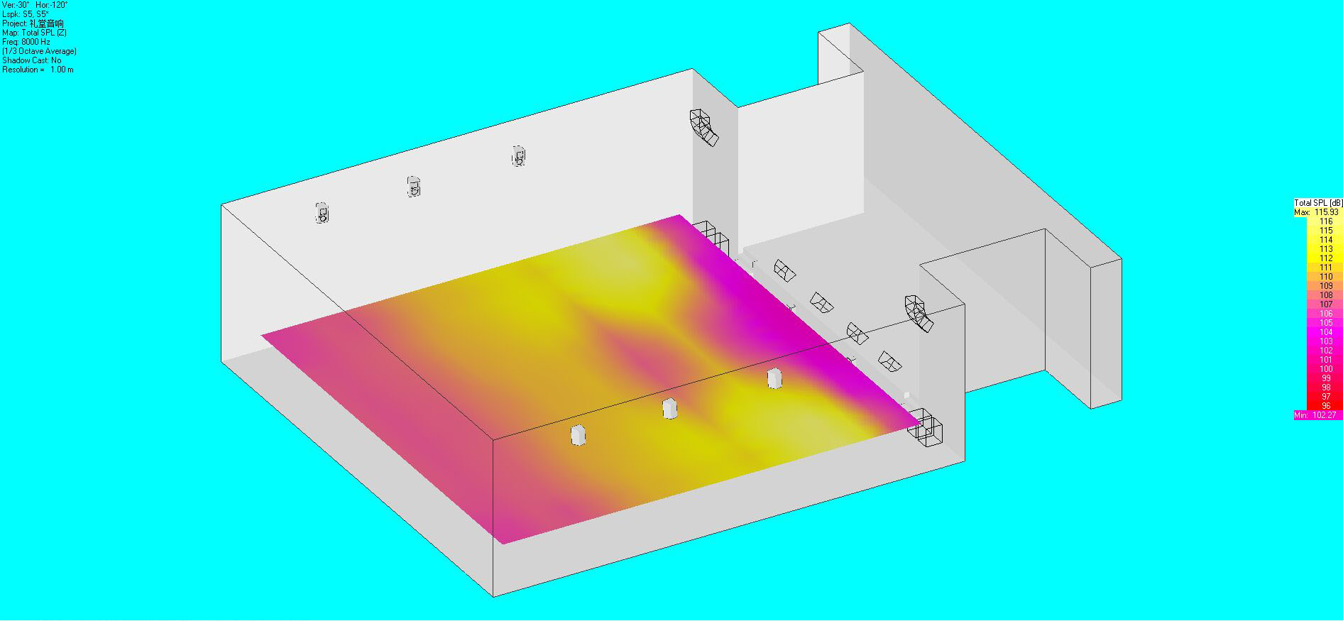 音響布局及聲場(chǎng)模擬圖25