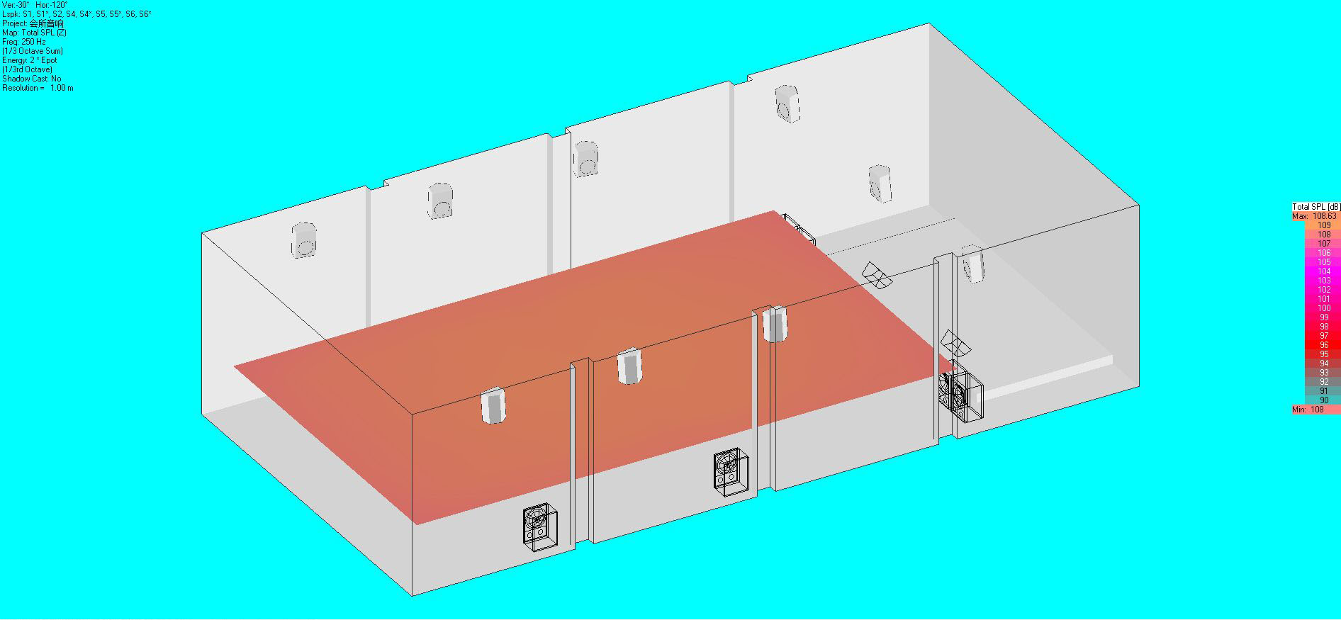 音響布局及聲場模擬圖10