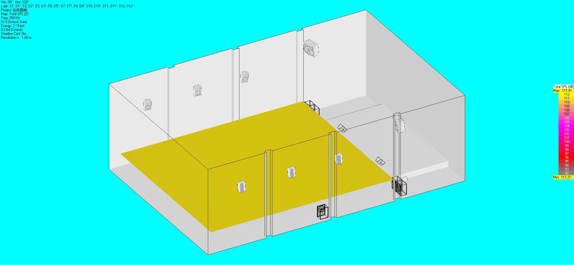 音響布局及聲場模擬圖10
