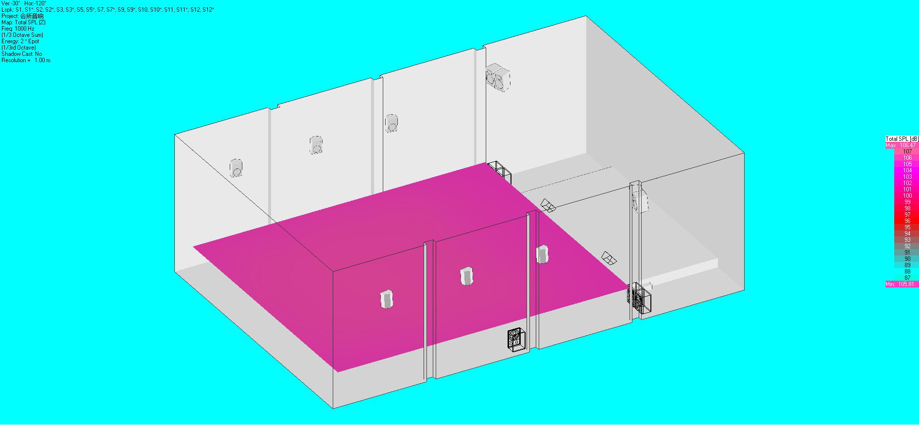 音響布局及聲場模擬圖16
