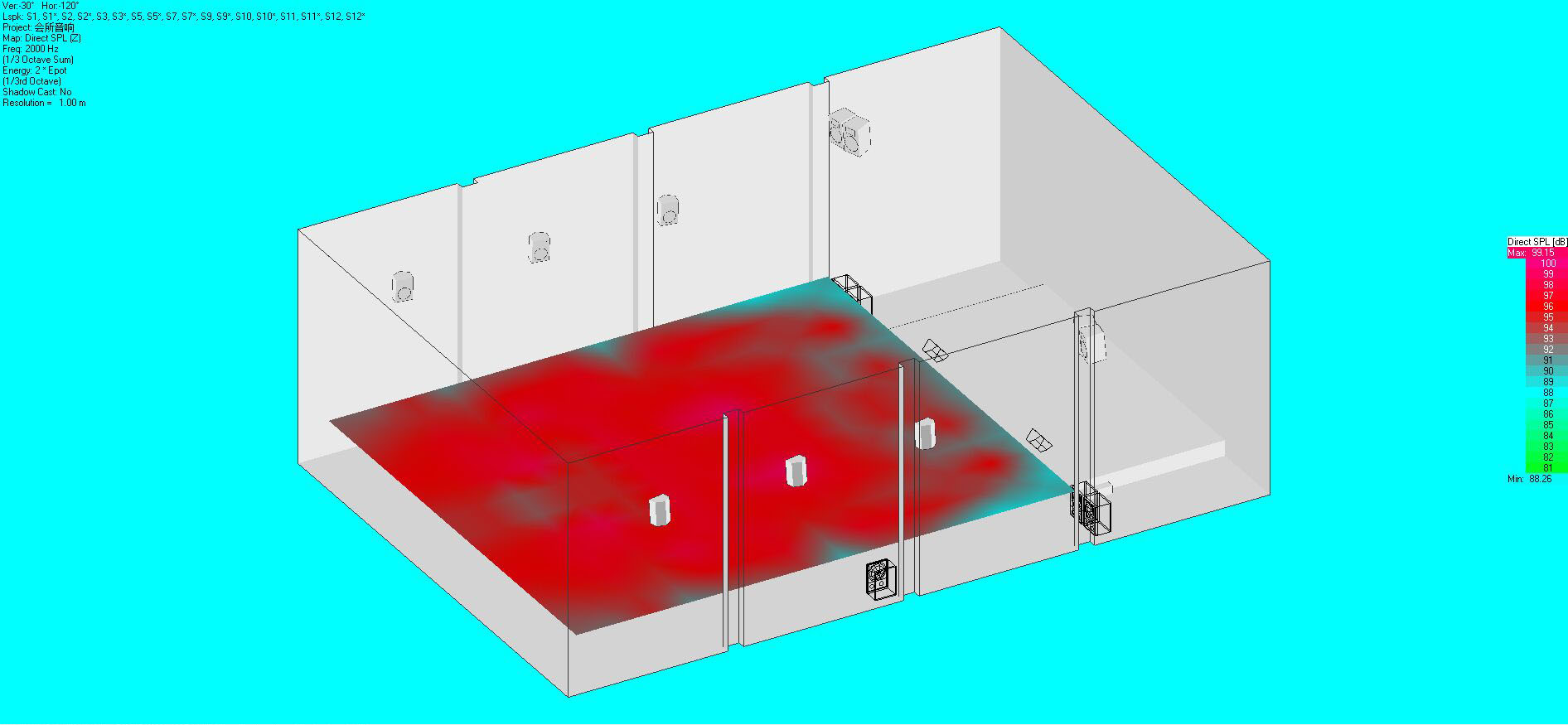 音響布局及聲場(chǎng)模擬圖20
