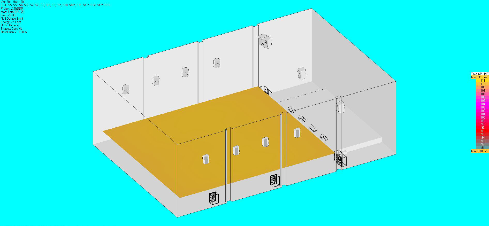 音響布局及聲場模擬圖10
