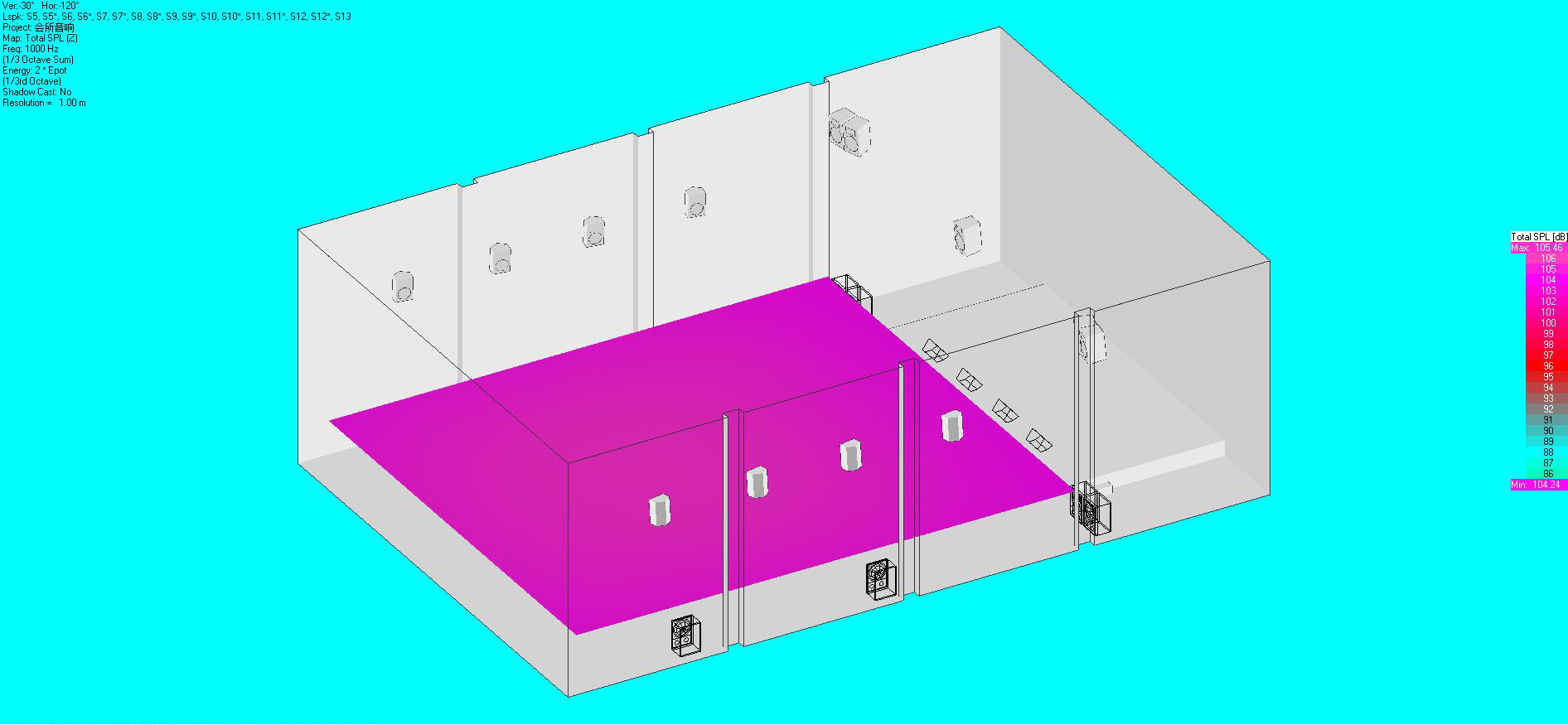 音響布局及聲場模擬圖16
