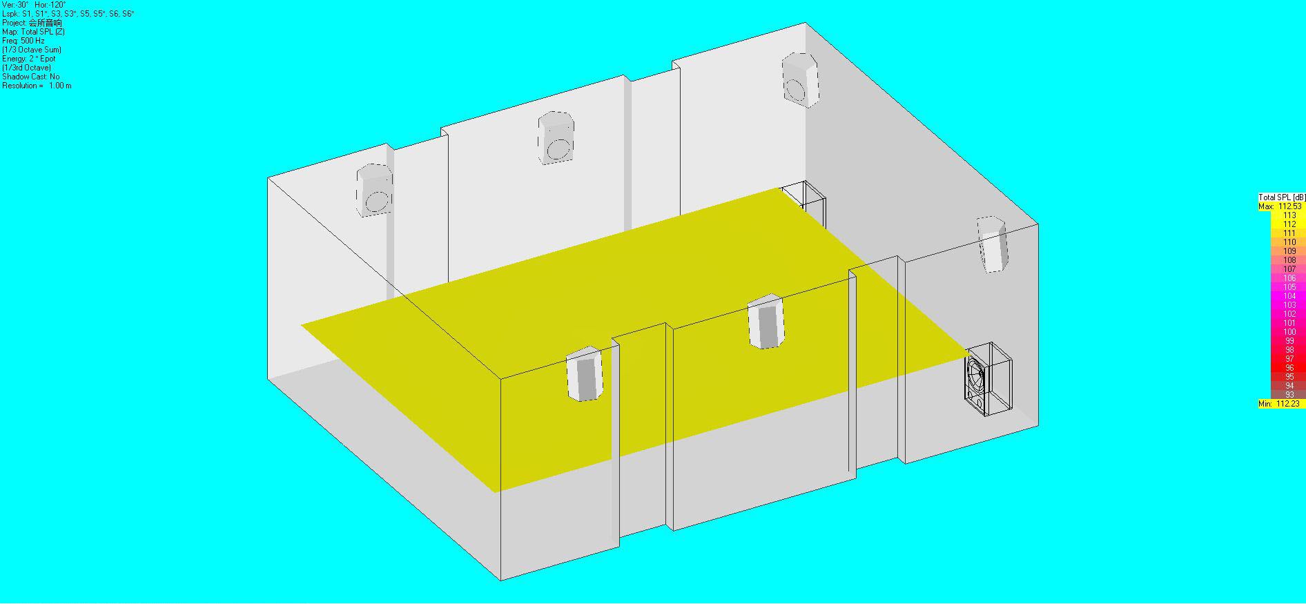 音響布局及聲場(chǎng)模擬圖13