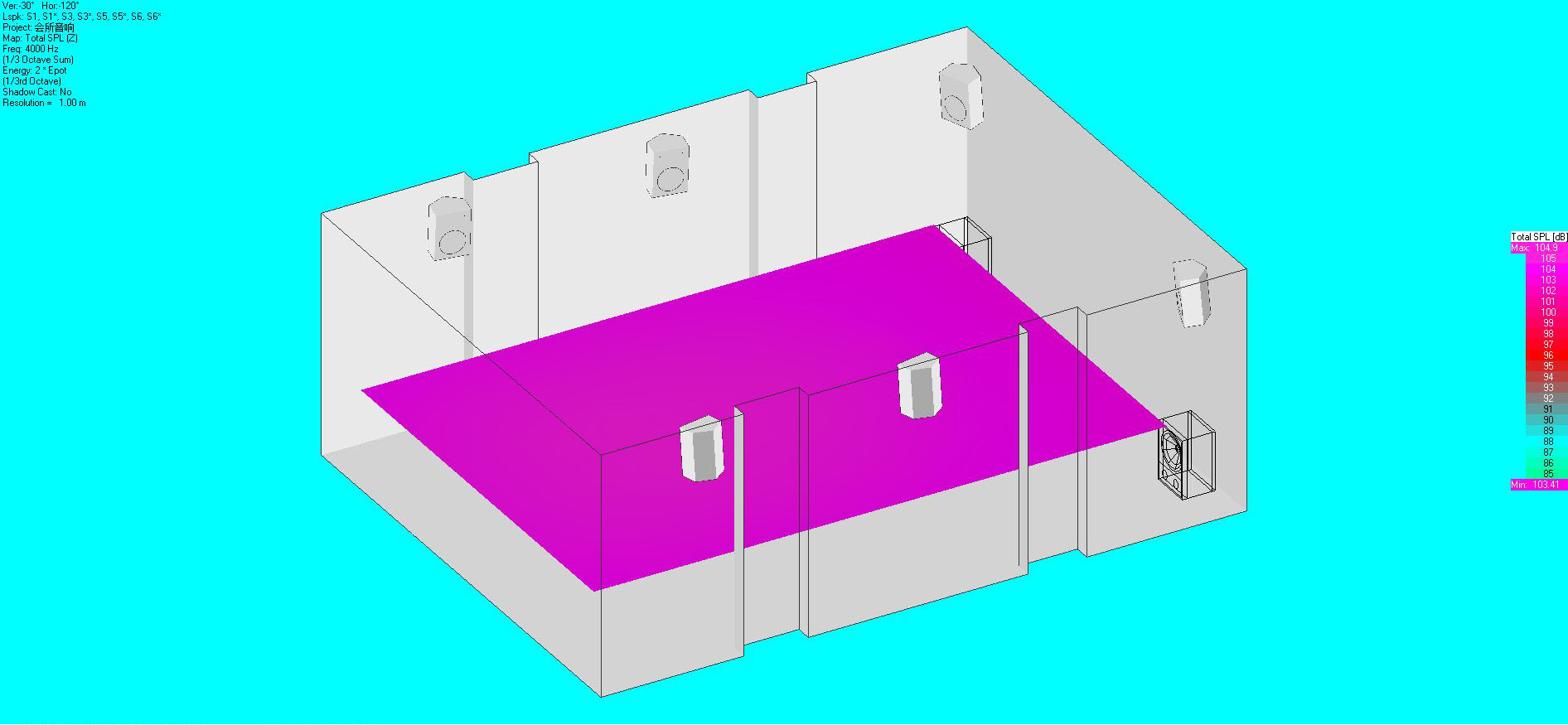 音響布局及聲場(chǎng)模擬圖22