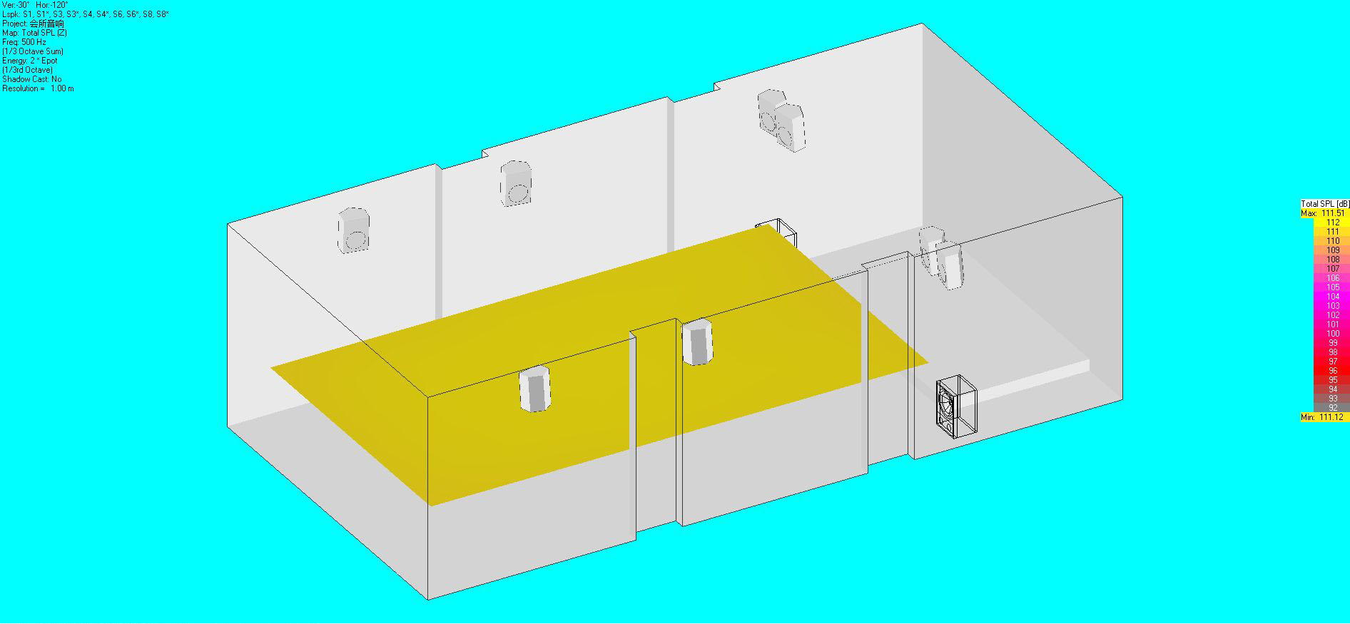 音響布局及聲場模擬圖13